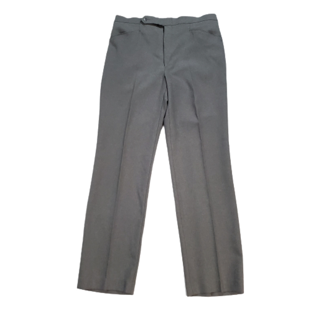 Haggar Mens 34 x 32 Dress Pants Expand-O-Matic Gray Heather Pockets Flat Front